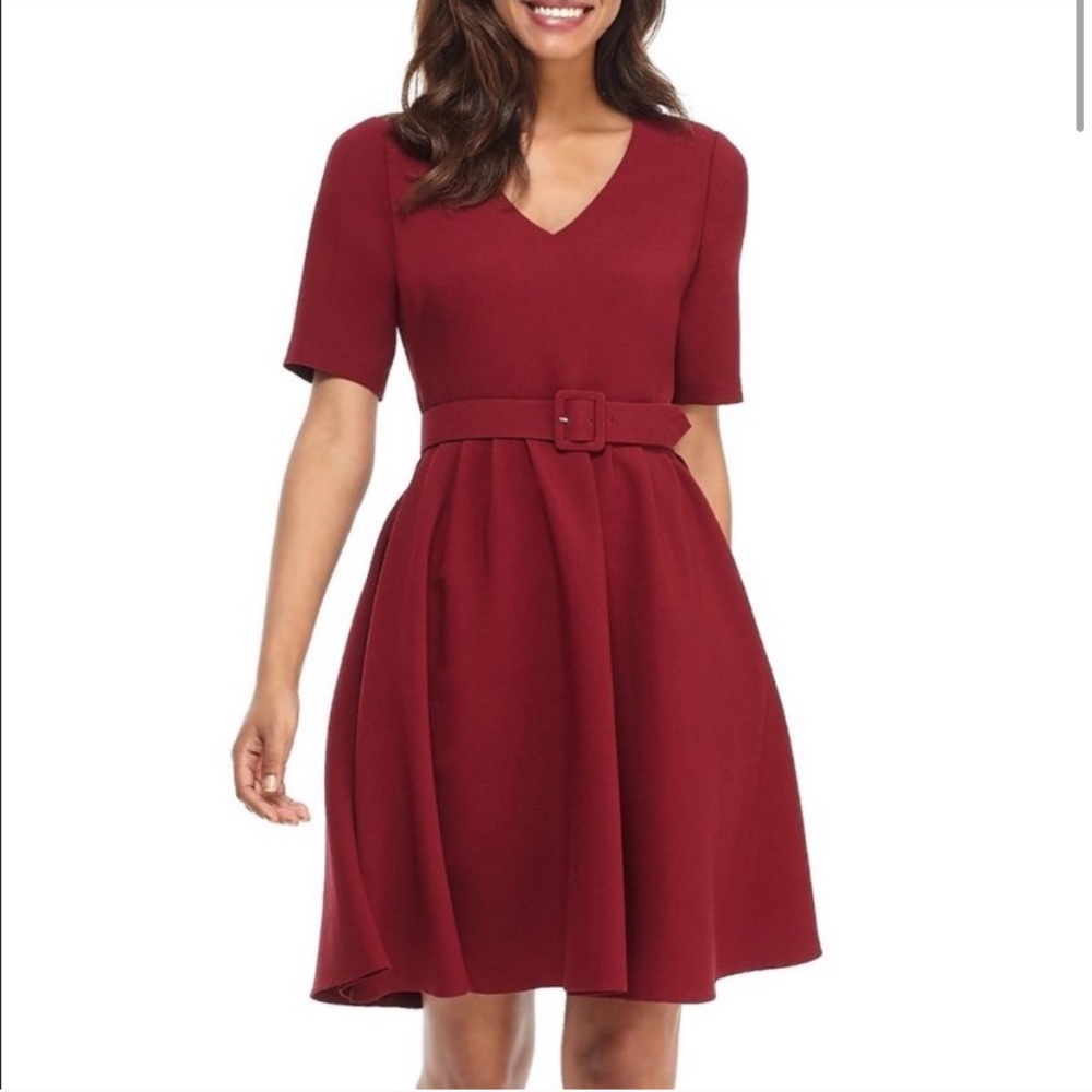 Gal Meets Glam Belted Red Dress size 4